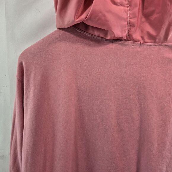 RLX Ralph Lauren Hoodie Women Medium Pink Pullover Sweatshirt Puffer Thumb Holes - Picture 8 of 11